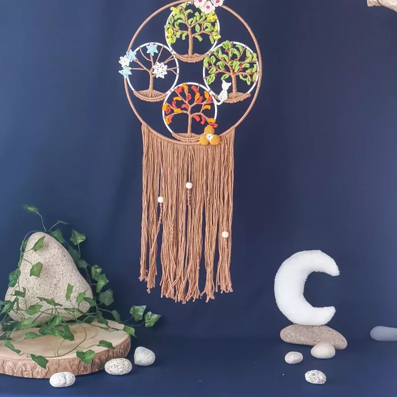 Attrape rêve des saisons - Au fil des saisons" 🍃💮🍂❄️