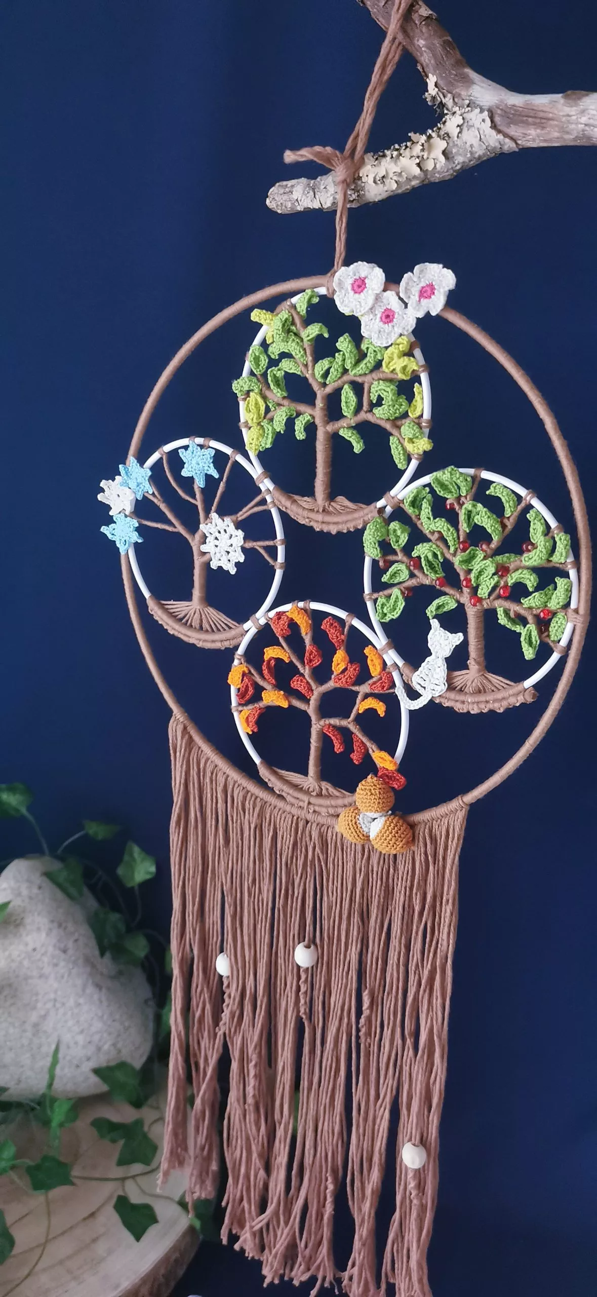 Attrape rêve des saisons - Au fil des saisons" 🍃💮🍂❄️