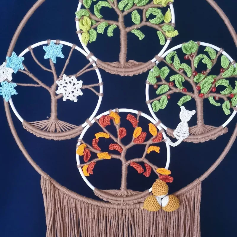 Attrape rêve des saisons - Au fil des saisons" 🍃💮🍂❄️