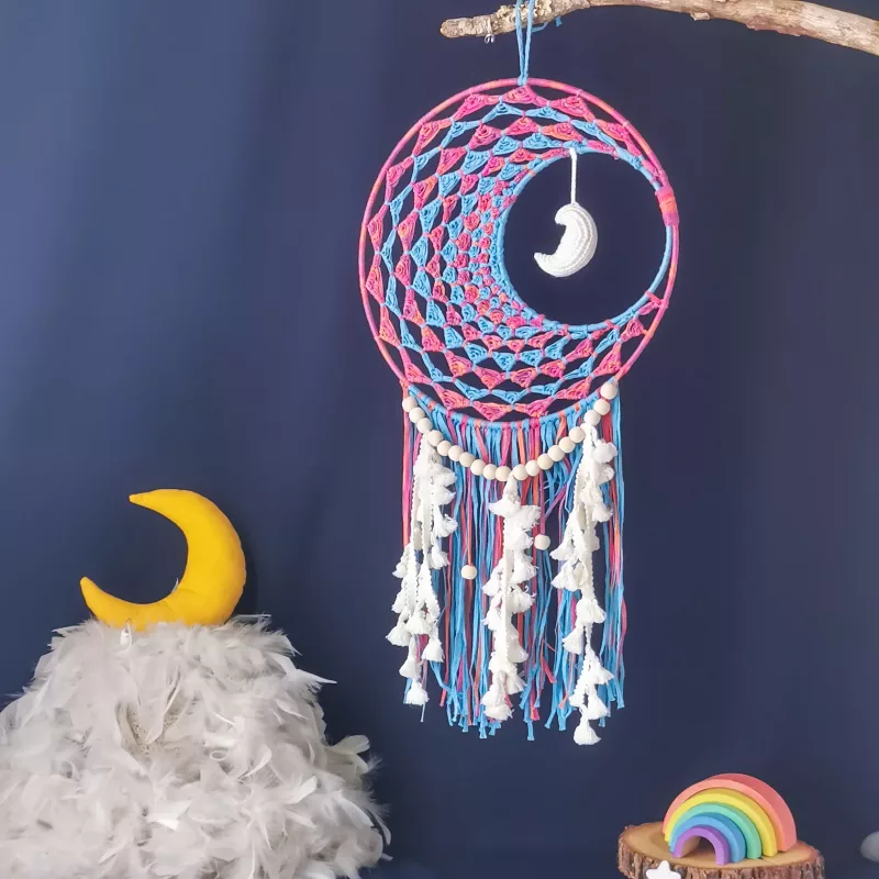 Attrape-rêve lune - "Blancheur de lune" 🌙