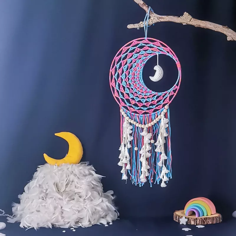 Attrape-rêve lune - "Blancheur de lune" 🌙